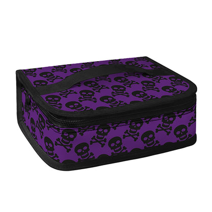 Purple And Black Halloween Skull Print Small Lunch Bag
