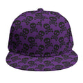 Purple And Black Halloween Skull Print Snapback Cap