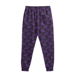 Purple And Black Halloween Skull Print Sweatpants