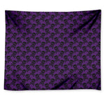 Purple And Black Halloween Skull Print Tapestry