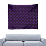 Purple And Black Halloween Skull Print Tapestry