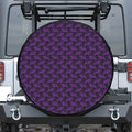 Purple And Black Halloween Skull Print Tire Cover