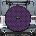 Purple And Black Halloween Skull Print Tire Cover With Camera Hole