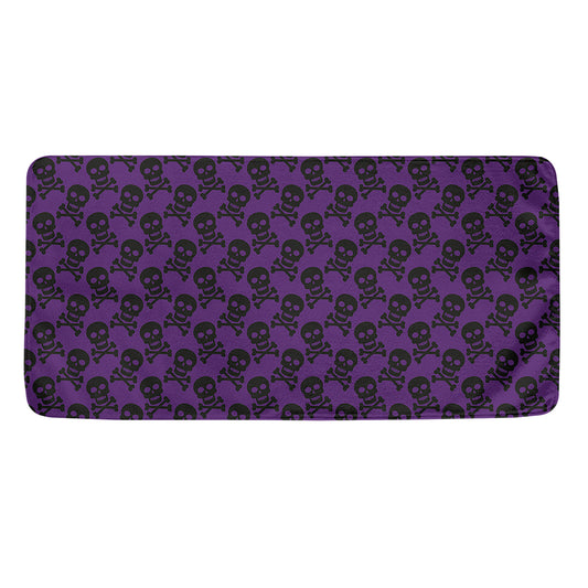 Purple And Black Halloween Skull Print Towel