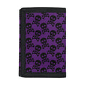 Purple And Black Halloween Skull Print Trifold Wallet