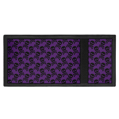 Purple And Black Halloween Skull Print Trifold Wallet