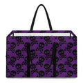 Purple And Black Halloween Skull Print Utility Tote Bag
