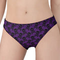 Purple And Black Halloween Skull Print Women's Panties