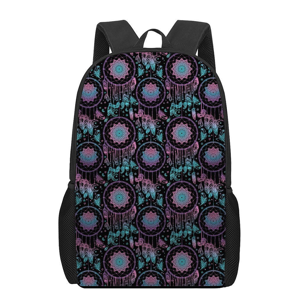 Purple And Blue Dream Catcher Print 17 Inch Backpack