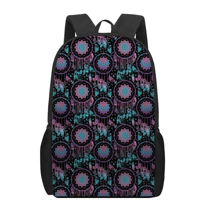 Purple And Blue Dream Catcher Print 17 Inch Backpack