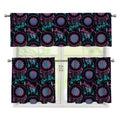 Purple And Blue Dream Catcher Print 3 Piece Kitchen Curtains