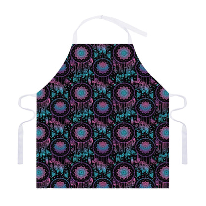 Purple And Blue Dream Catcher Print Adjustable Apron
