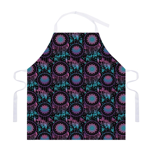 Purple And Blue Dream Catcher Print Adjustable Apron