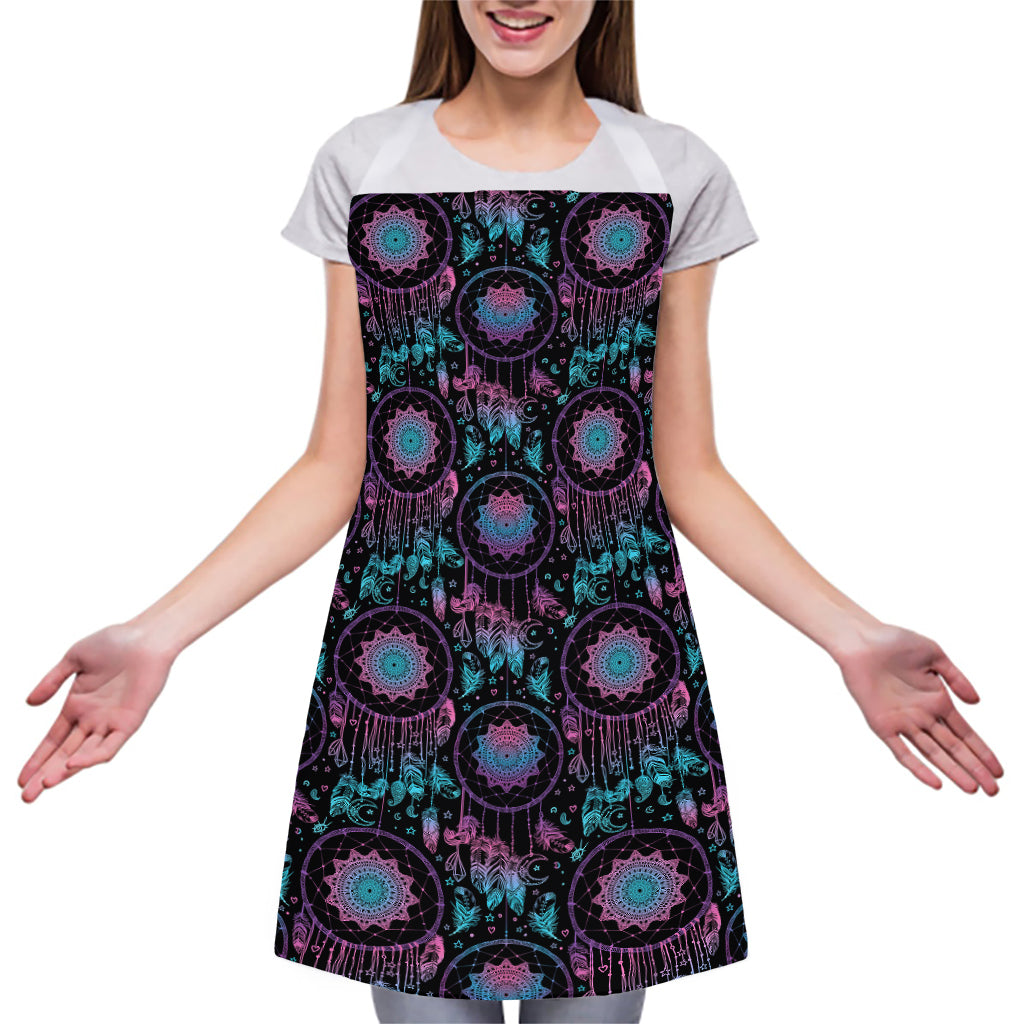 Purple And Blue Dream Catcher Print Adjustable Apron