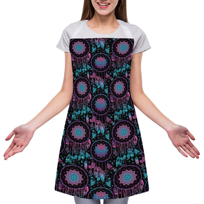 Purple And Blue Dream Catcher Print Adjustable Apron