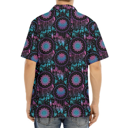 Purple And Blue Dream Catcher Print Aloha Shirt