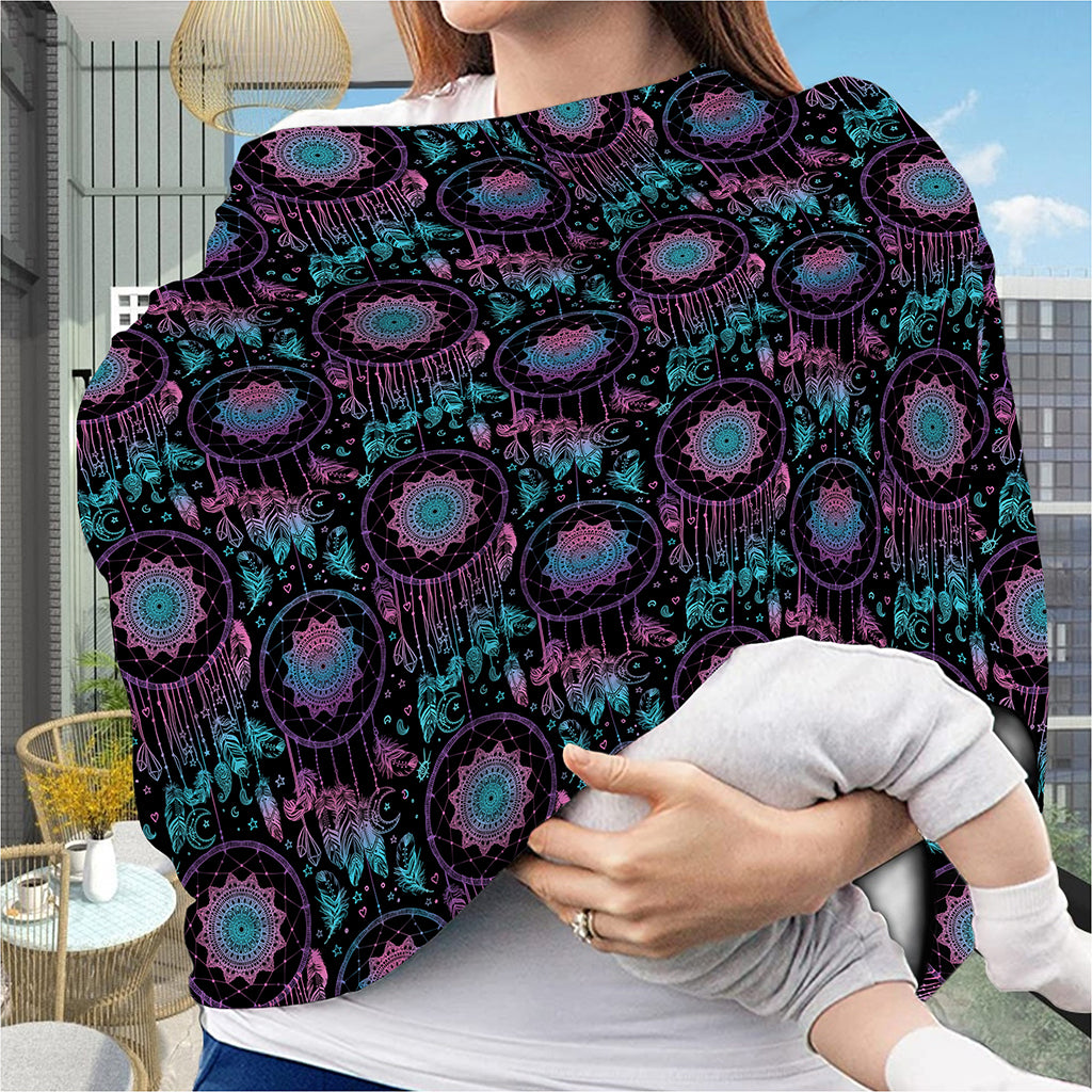 Purple And Blue Dream Catcher Print Baby Seat Cover