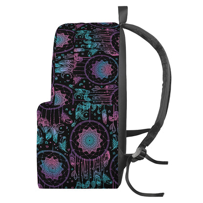 Purple And Blue Dream Catcher Print Backpack