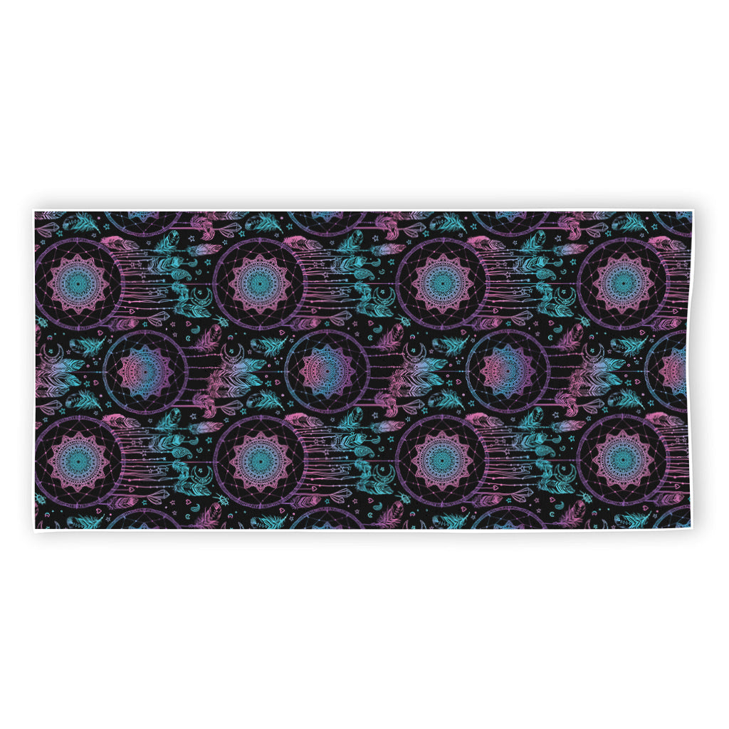 Purple And Blue Dream Catcher Print Beach Towel