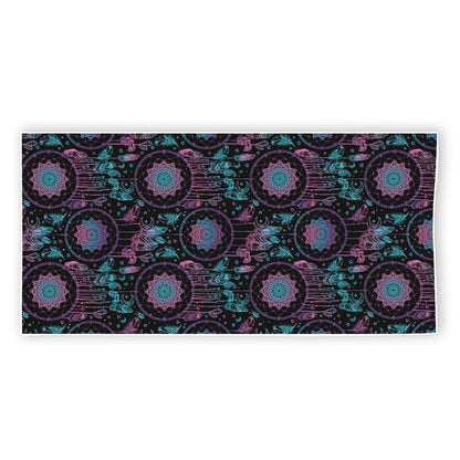 Purple And Blue Dream Catcher Print Beach Towel