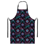 Purple And Blue Dream Catcher Print Bib Apron With Pocket