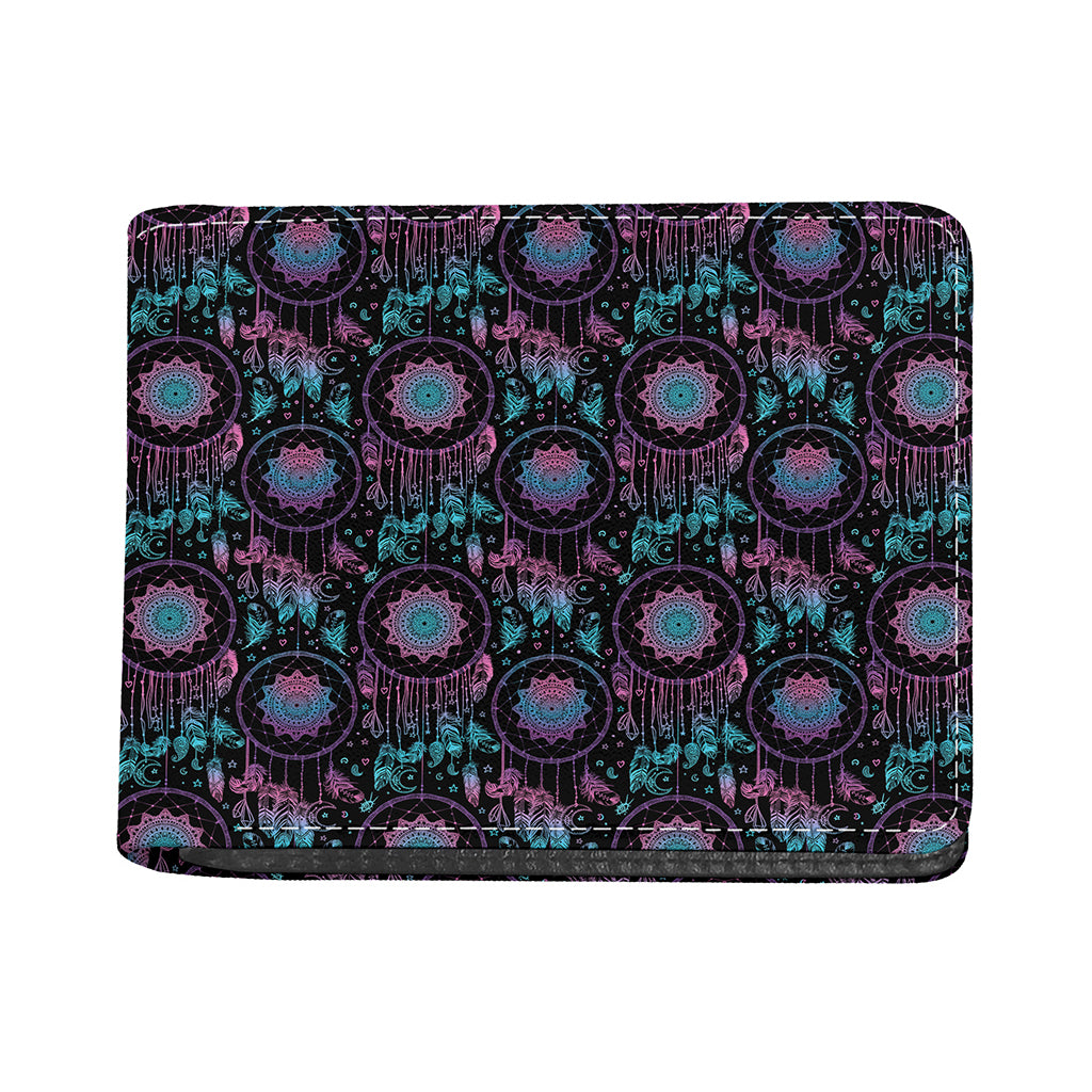 Purple And Blue Dream Catcher Print Bifold Wallet