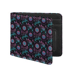 Purple And Blue Dream Catcher Print Bifold Wallet