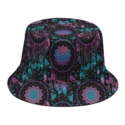 Purple And Blue Dream Catcher Print Bucket Hat