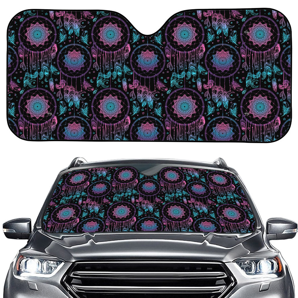 Purple And Blue Dream Catcher Print Car Windshield Sun Shade