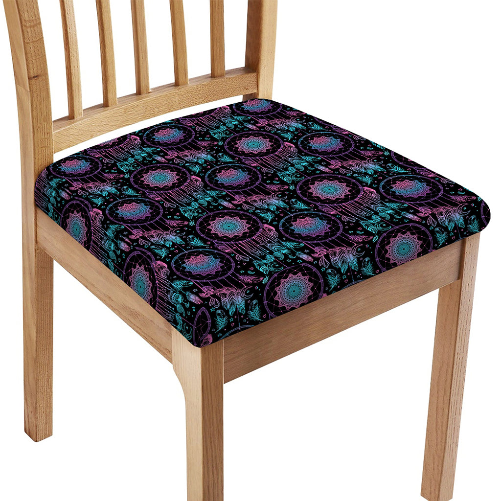 Purple And Blue Dream Catcher Print Chair Cushion Cover