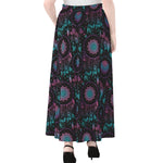 Purple And Blue Dream Catcher Print Chiffon Maxi Skirt