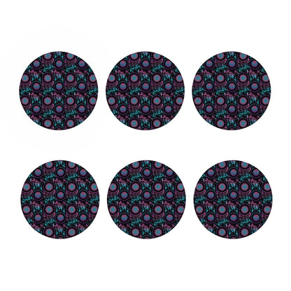 Purple And Blue Dream Catcher Print Coaster Set