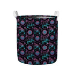 Purple And Blue Dream Catcher Print Collapsible Laundry Basket