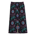 Purple And Blue Dream Catcher Print Cotton Front Slit Maxi Skirt