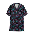 Purple And Blue Dream Catcher Print Cotton Hawaiian Shirt