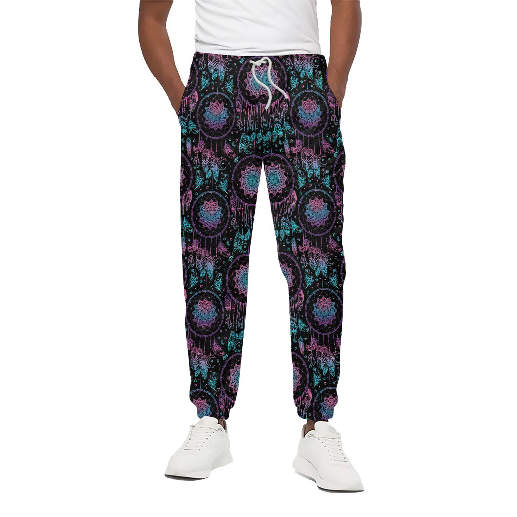 Purple And Blue Dream Catcher Print Cotton Pants