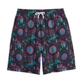 Purple And Blue Dream Catcher Print Cotton Shorts