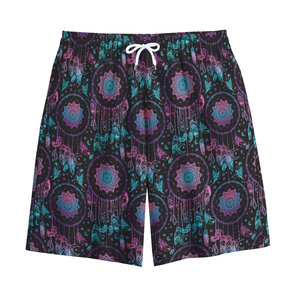 Purple And Blue Dream Catcher Print Cotton Shorts