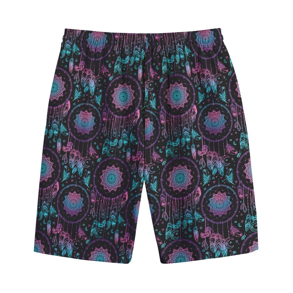 Purple And Blue Dream Catcher Print Cotton Shorts