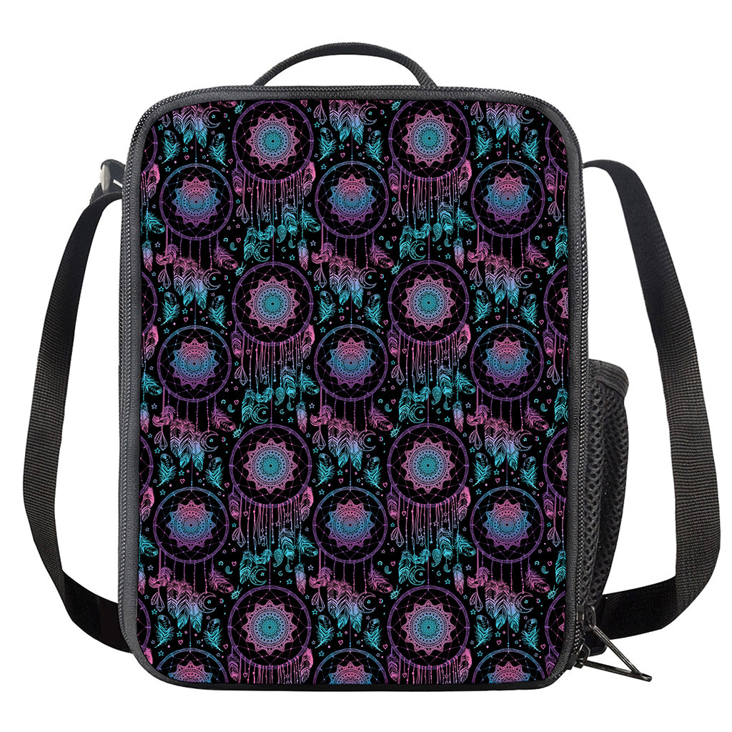 Purple And Blue Dream Catcher Print Crossbody Lunch Bag