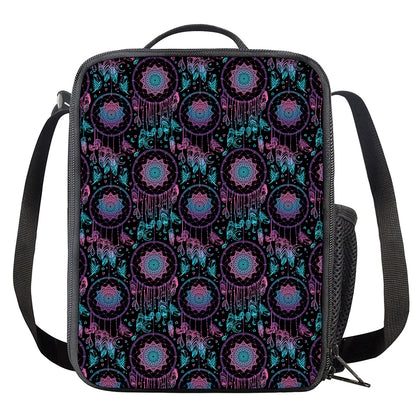 Purple And Blue Dream Catcher Print Crossbody Lunch Bag