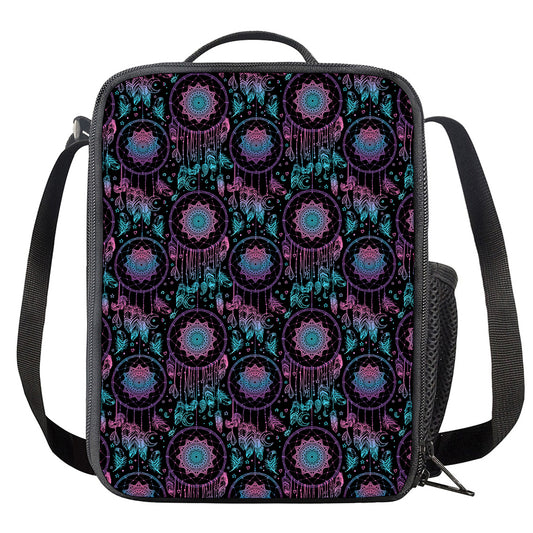 Purple And Blue Dream Catcher Print Crossbody Lunch Bag