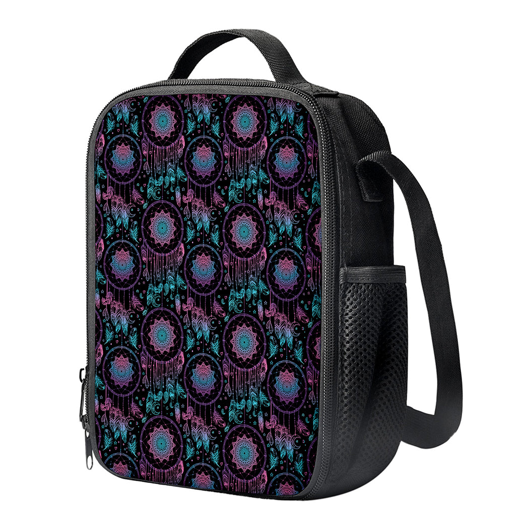 Purple And Blue Dream Catcher Print Crossbody Lunch Bag
