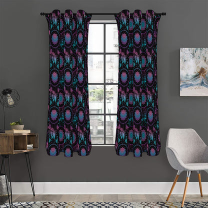 Purple And Blue Dream Catcher Print Curtain