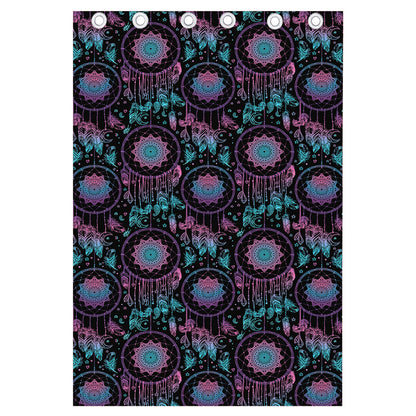 Purple And Blue Dream Catcher Print Curtain