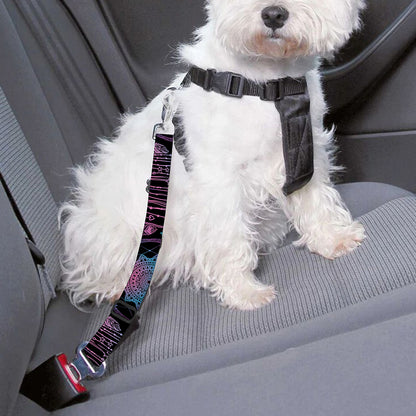 Purple And Blue Dream Catcher Print Dog Seat Belt