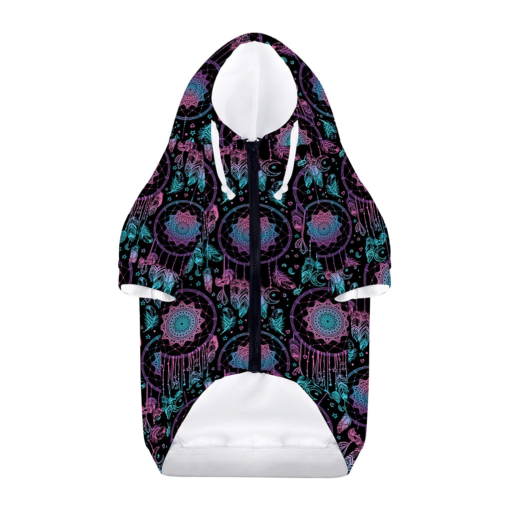 Purple And Blue Dream Catcher Print Dog Zip Up Hoodie