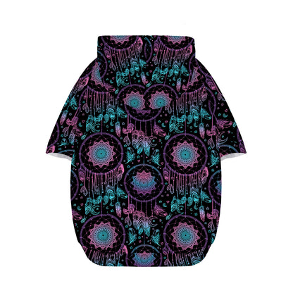 Purple And Blue Dream Catcher Print Dog Zip Up Hoodie