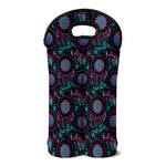 Purple And Blue Dream Catcher Print Double Neoprene Wine Tote