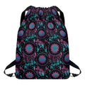 Purple And Blue Dream Catcher Print Drawstring Backpack